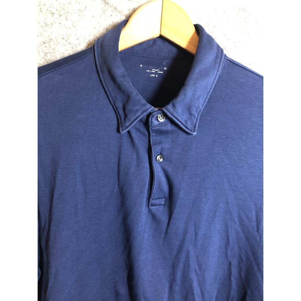 Charles Tyrwhitt Shirt Mens Large Blue Long Sleeve Cotton Polo Casual Career